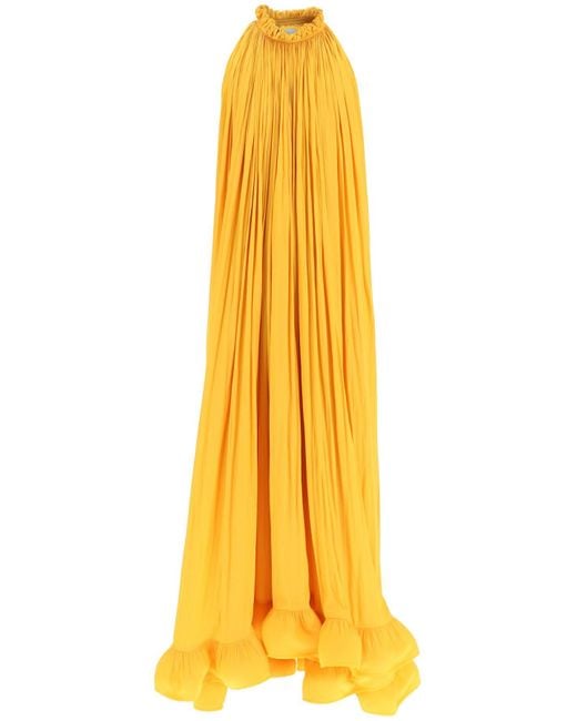 Lanvin Yellow Long Ruffled Dress
