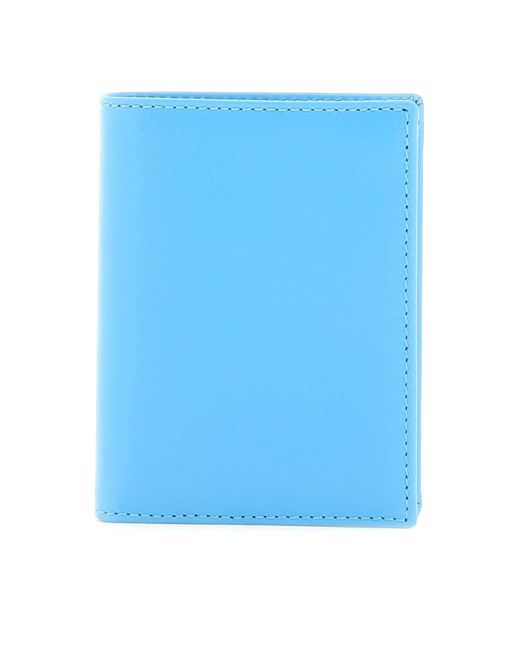 Comme des Garçons Blue Leather Small Bi-fold Wallet for men