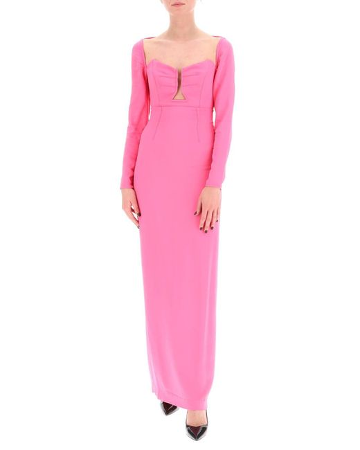Roland Mouret Pink Maxi Pencil Dress With Cut Outs