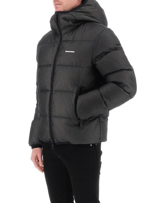 DSquared² Black Ripstop Puffer Jacket for men