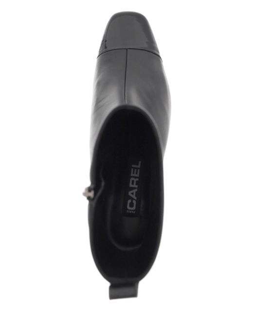 CAREL Black Leather Ankle Boots