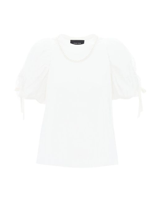 Simone Rocha White Puff Sleeves T-shirt
