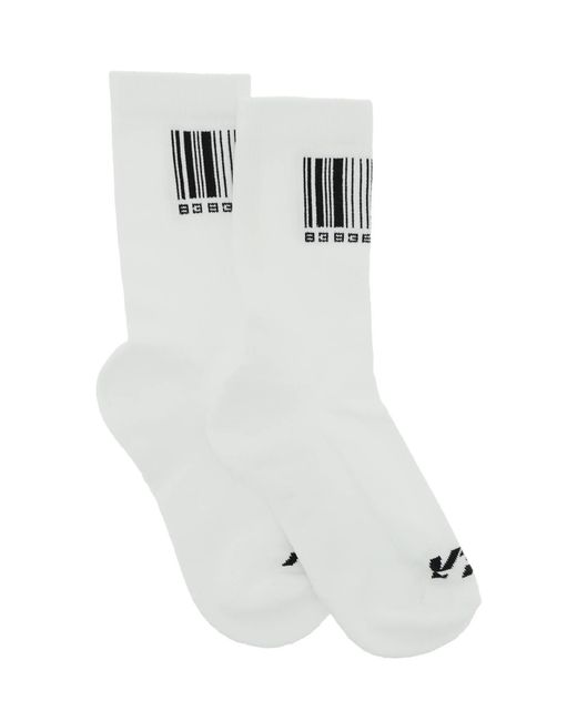 VTMNTS White Barcode Socks for men