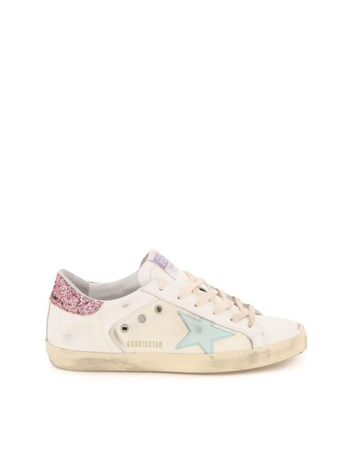 Golden Goose Canvas And Leather Superstar Sneakers Lyst