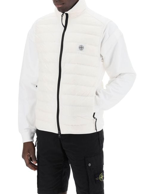 Stone Island White Lightweight Puffer Vest In R-nylon Down-tc for men