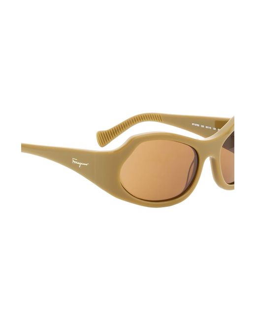 Ferragamo Natural Salvatore Oval Sunglasses for men