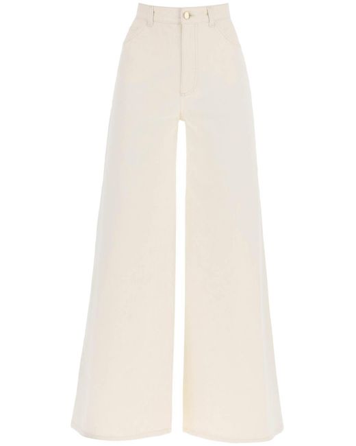Chloé White Chloe' Cotton Hemp Flare Jeans