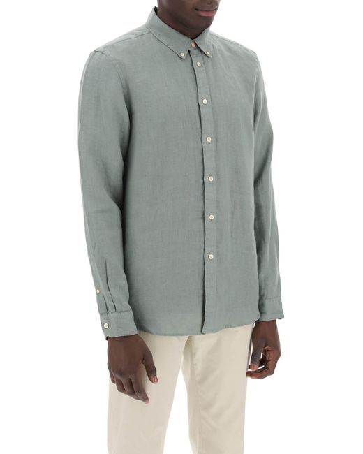PS by Paul Smith Gray Linen Button-Down Shirt For for men