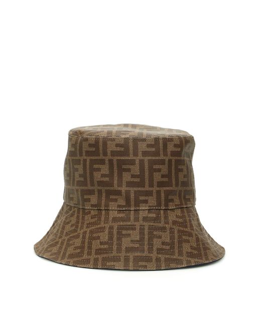Fendi Brown Reversible Ff Bucket Hat for men