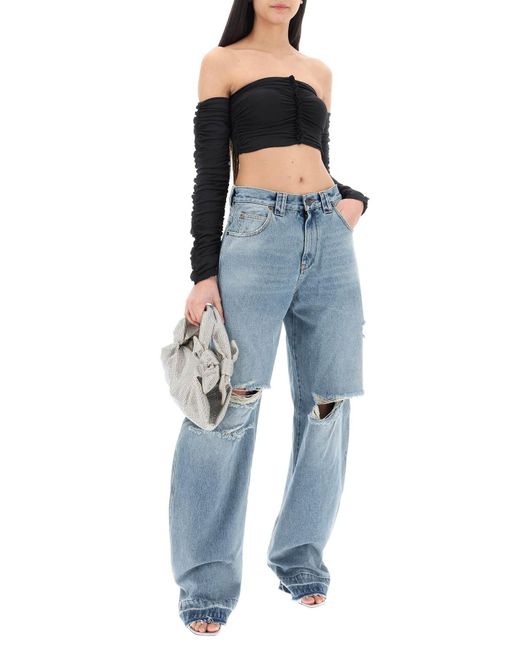 DARKPARK Blue Audrey Cargo Jeans With Rips