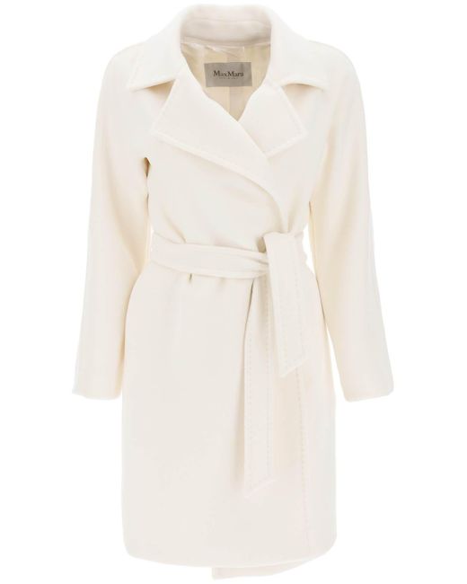 Max Mara White 'estella' Virgin Wool And Cashmere Coat
