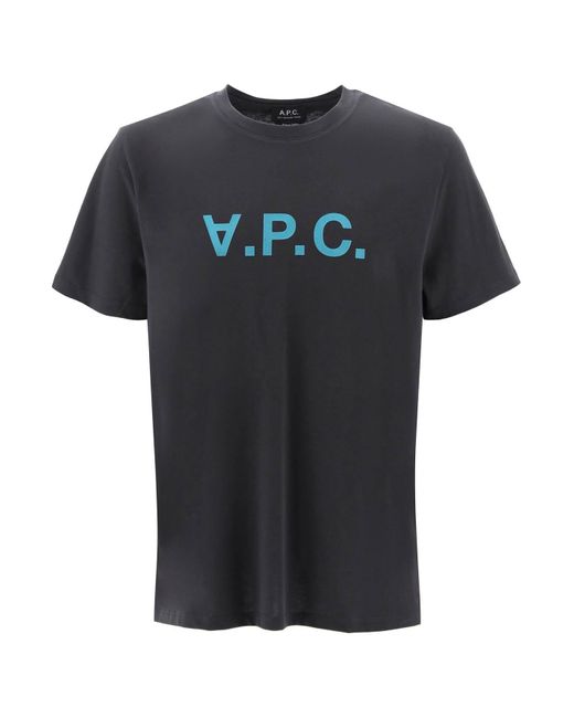 T Shirt Logo Vpc Floccato di A.P.C. in Black da Uomo
