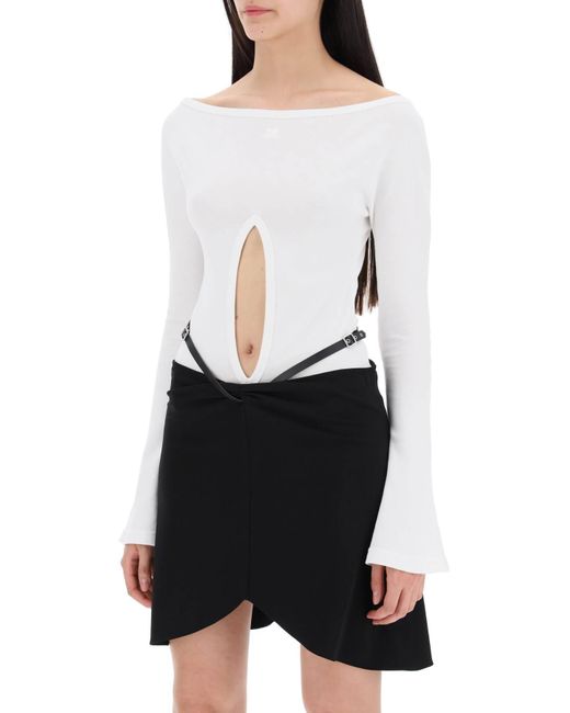 Courreges White Courreges "Jersey Body With Cut-Out