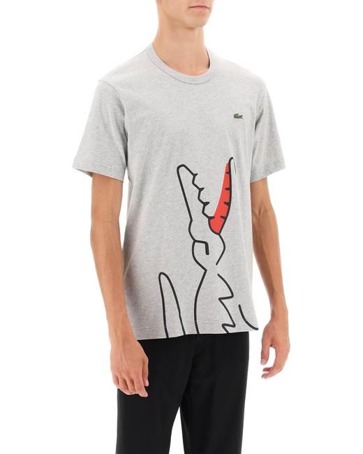 Comme des Garçons White X Lacoste T Shirt With Graphic Print for men