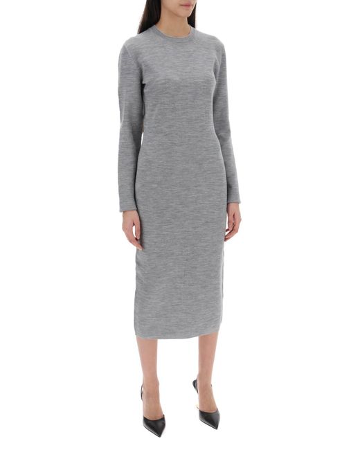 Fendi Gray Reversible Knit Dress