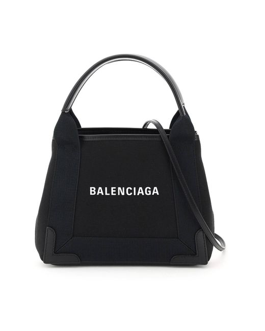 Balenciaga Black Navy Cabas Xs Bag