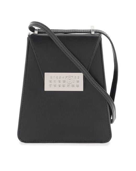 MM6 by Maison Martin Margiela Black Mini Shoulder Bag With Numeric Design