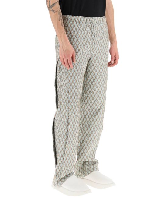 ANDERSSON BELL Gray Geometric Jacquard Pants With Side Opening for men