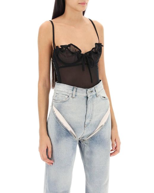 Y. Project Black Wired Mesh Bodysuit