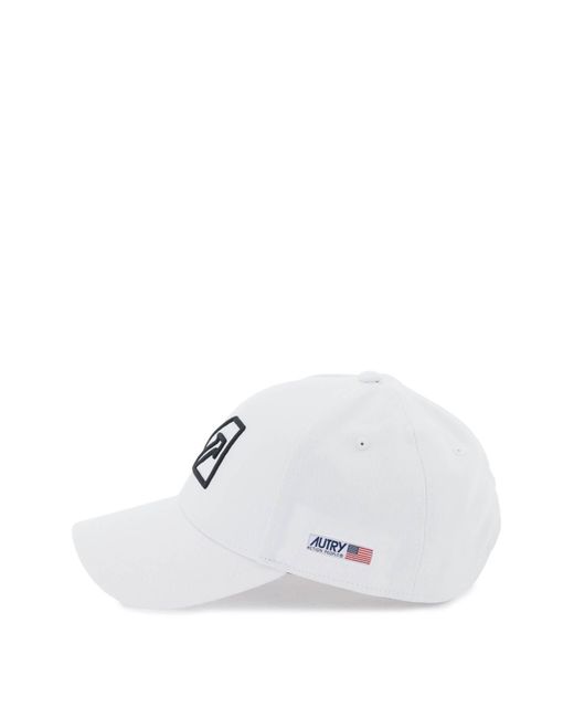 Autry White Baseball Cap With Embroidered Logo for men