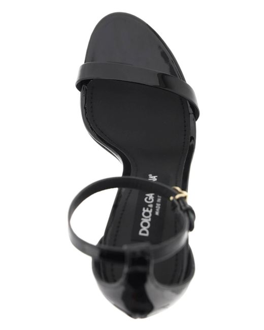Dolce & Gabbana Black Patent Leather Sandals