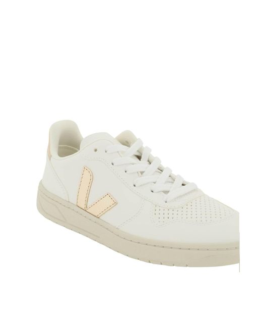 Veja White V-10 Lace-up Sneakers for men