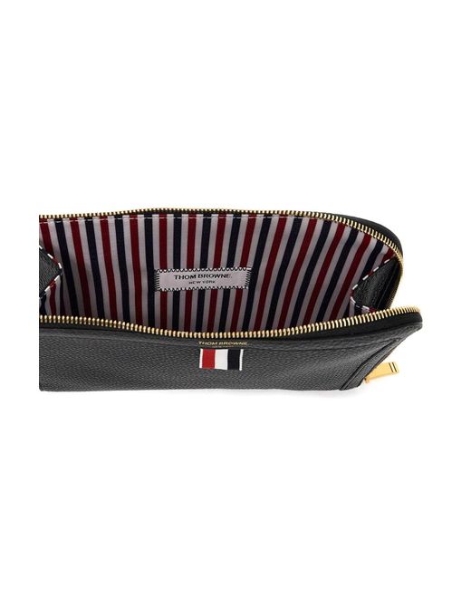 Thom Browne Black "Embossed Leather Pouch for men