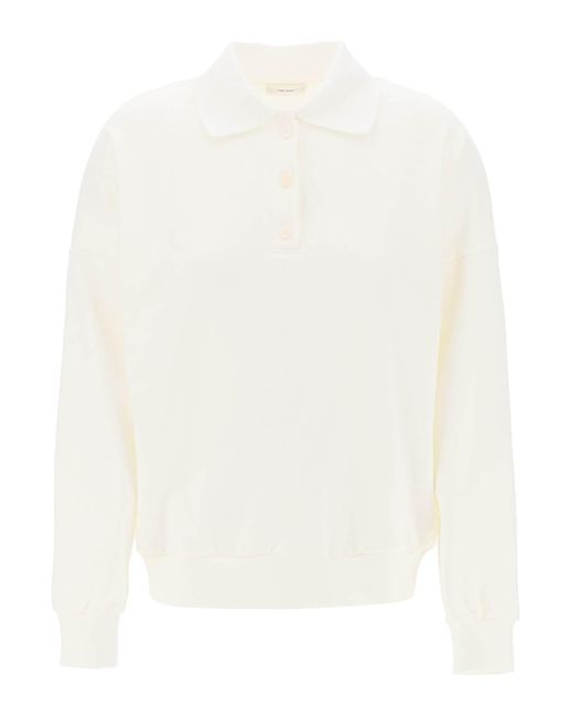 The Row White Corzas Polo-style Sweatshirt
