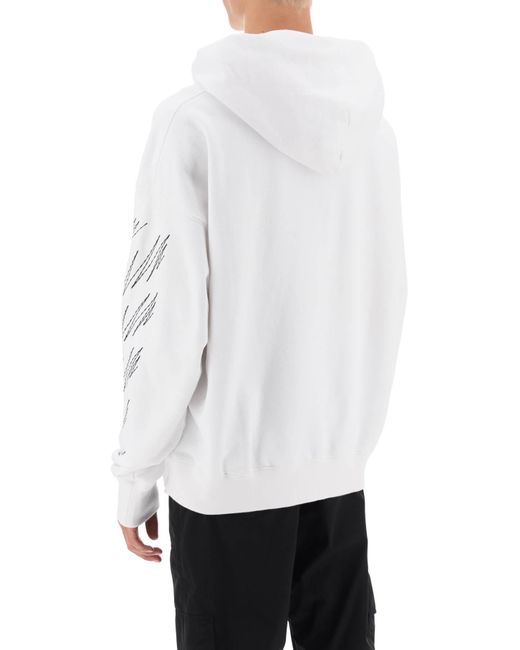 Off-White c/o Virgil Abloh White Hoodie With Contrasting Topstitching for men