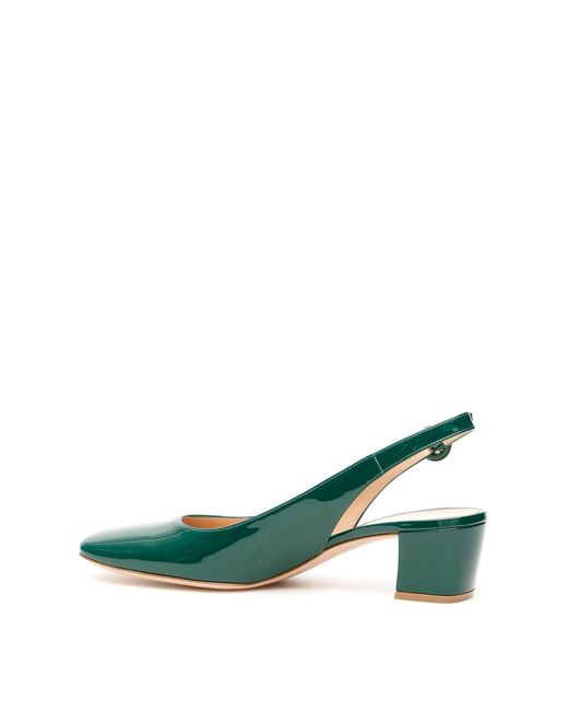 Gianvito Rossi Leather Tish Patent Slingbacks in Green - Save 20% - Lyst