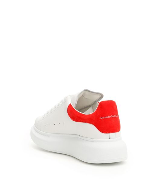 Alexander McQueen Leather Oversized Sneakers in White,Red (White) for Men |  Lyst