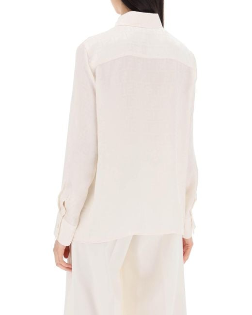 Fendi White "Silk Crêpe Ff Shirt