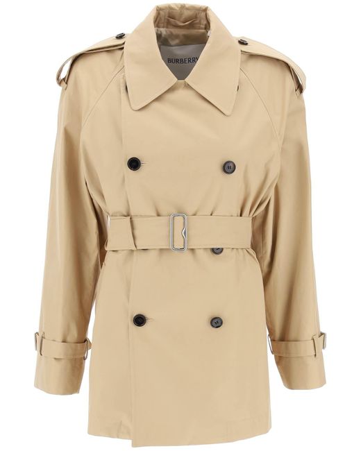 Burberry Natural Double-breasted Midi Trench Coat