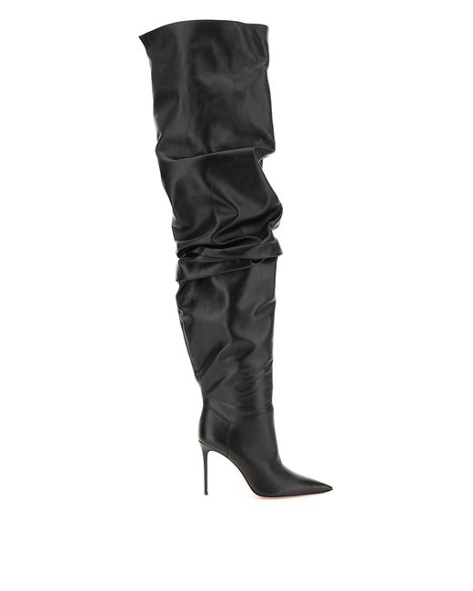 AMINA MUADDI Leather Jahleel Thigh-high Boots in Black | Lyst Australia