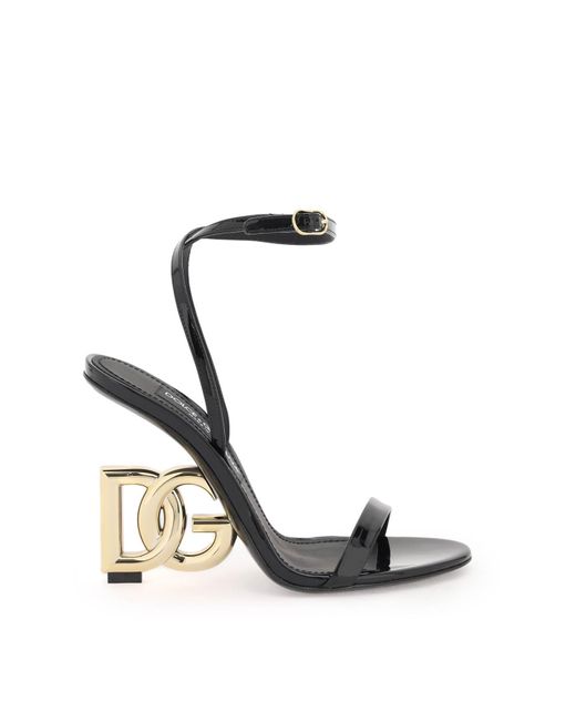 Dolce & Gabbana Sandals With Dg Heel in Black | Lyst UK
