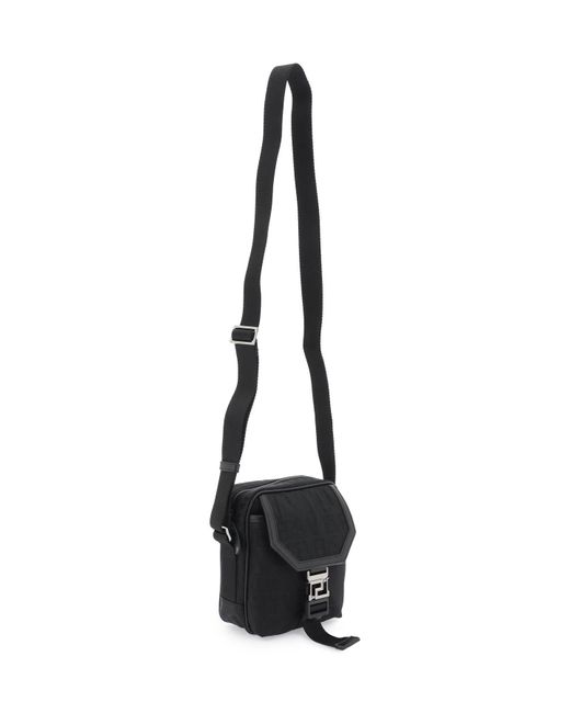 Versace Black Allover 'neo Nylon' Crossbody Bag for men