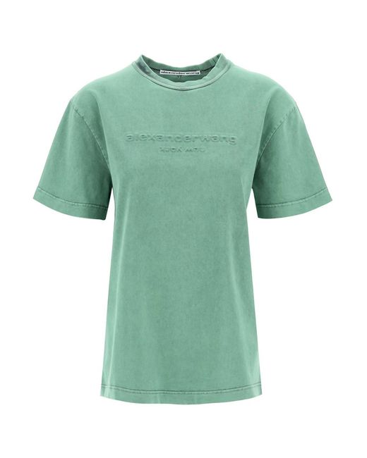 Alexander Wang Green "Raised Logo T-Shirt With Emb