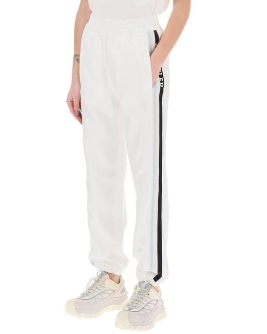 Moncler White Logo Banded Joggers With