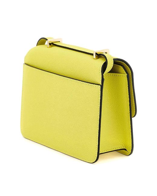 Valextra Yellow 'Nolo' Small Crossbody Bag