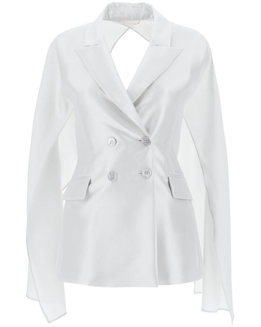 Max Mara White Deconstructed Double-Breasted Jacket