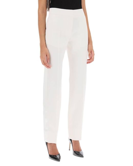 Pantaloni Tailleur Con Bande di Givenchy in White
