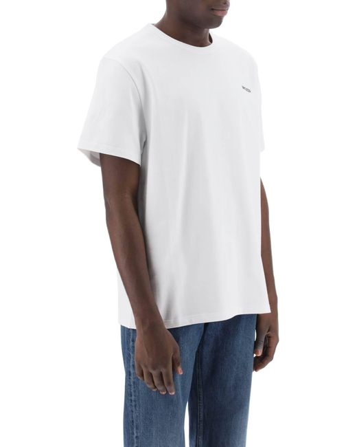 Alexander McQueen White Reflected Logo T-Shirt for men