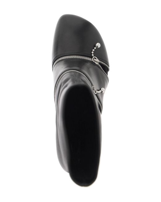 Burberry Black Leather Peep Boots
