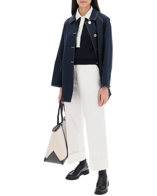 Thom Browne White Cropped Wide Leg Jeans