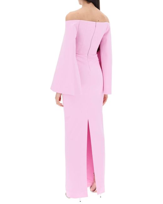 Solace London Pink Maxi Dress Eliana With Flared