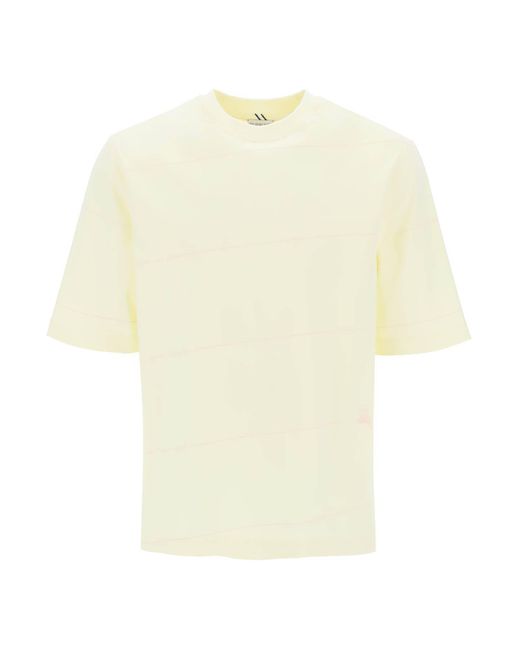 Burberry Natural Striped Ekd T Shirt for men