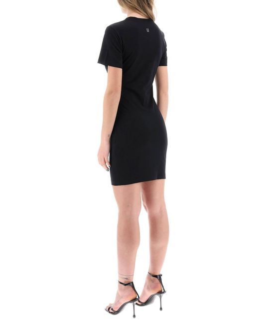 GIUSEPPE DI MORABITO Black Mini Cut Out Dress With Applied Anthur