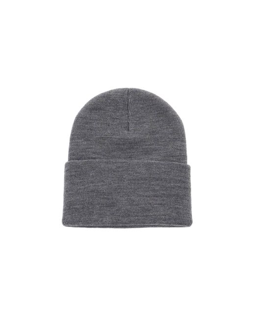Carhartt Gray Logo Patch Beanie Hat for men