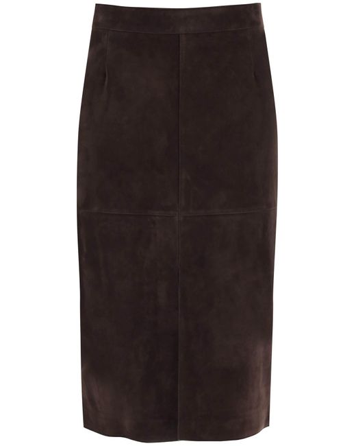 Side-split fur-print skirt grey