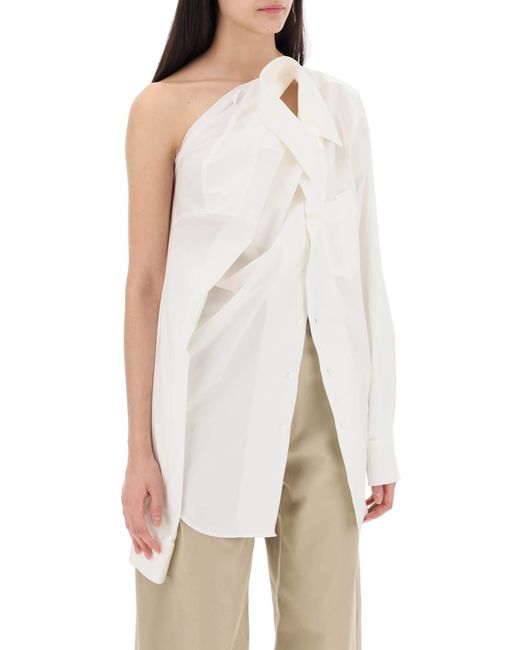 MM6 by Maison Martin Margiela White Cut-Out Shirt With Open